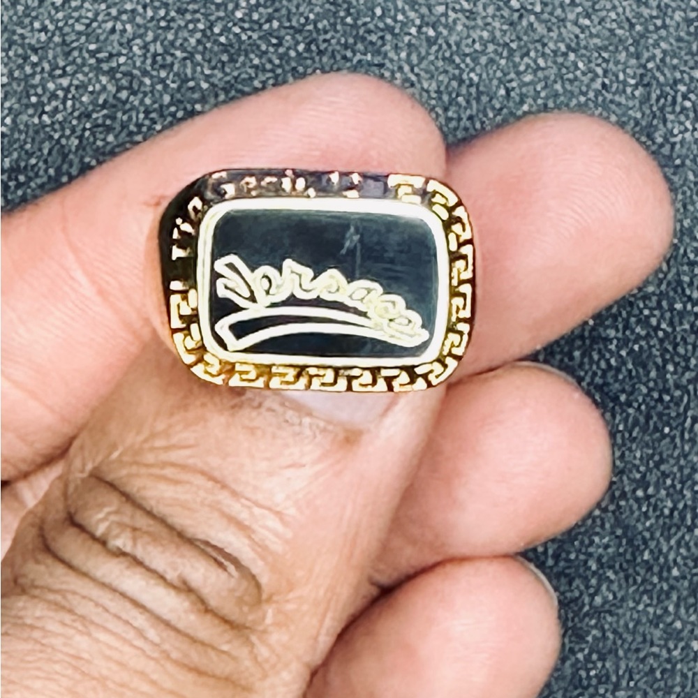Versace Gold and Black Varsity Ring size 9